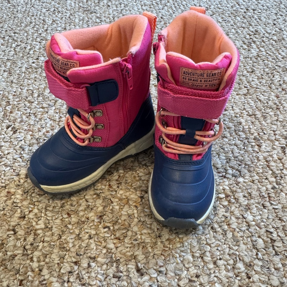Carter's Pink and Navy Kids Snow Boots